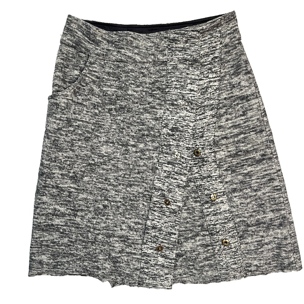 Anthropologie Sparrow Mini‎ Skirt Sz S 100% Merino Wool Heather Gray Gorpcore